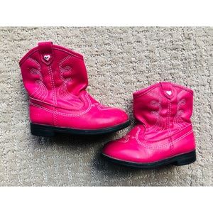 Healthtex Pink Velcro Cowboy Boots Size 4